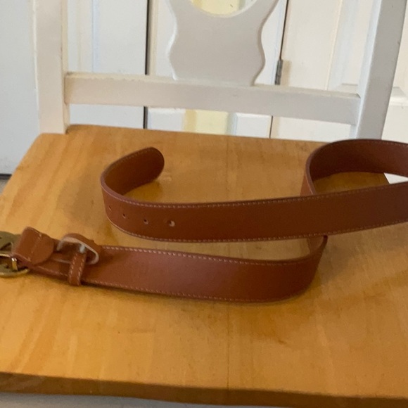 GucciBrown Leather Belt with Gold Buckle - Picture 7 of 8